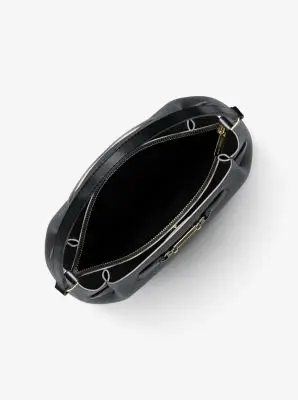 MK Borsa a secchiello convertibile Carson media in pelle martellata - Nero - Michael Kors miniatura 3