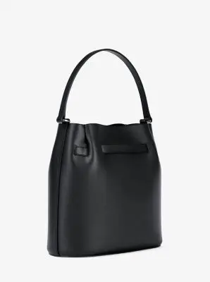 MK Borsa a secchiello convertibile Carson media in pelle martellata - Nero - Michael Kors miniatura 3