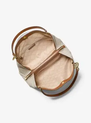 MK Borsa a spalla Christina grande con stampa logo - Naturale - Michael Kors miniatura 2