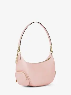 MK Borsa a spalla convertibile Merritt media in pelle martellata - Rosa - Michael Kors miniatura 2