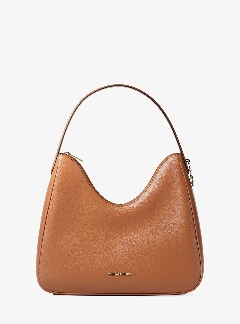 MK Borsa a spalla Nayla media in pelle martellata - Marrone - Michael Kors