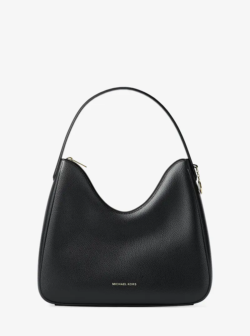 MK Borsa a spalla Nayla media in pelle martellata - Nero - Michael Kors