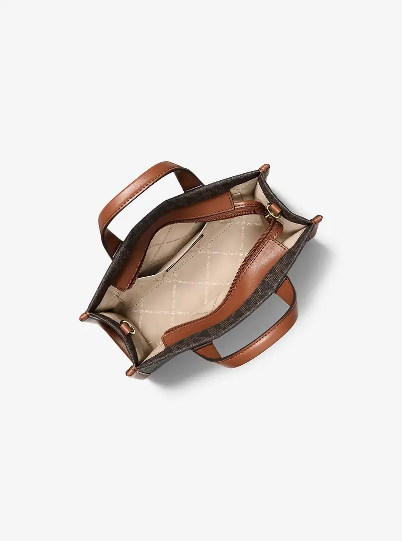 MK Borsa messenger Gigi piccola con stampa logo - Marrone - Michael Kors miniatura 3