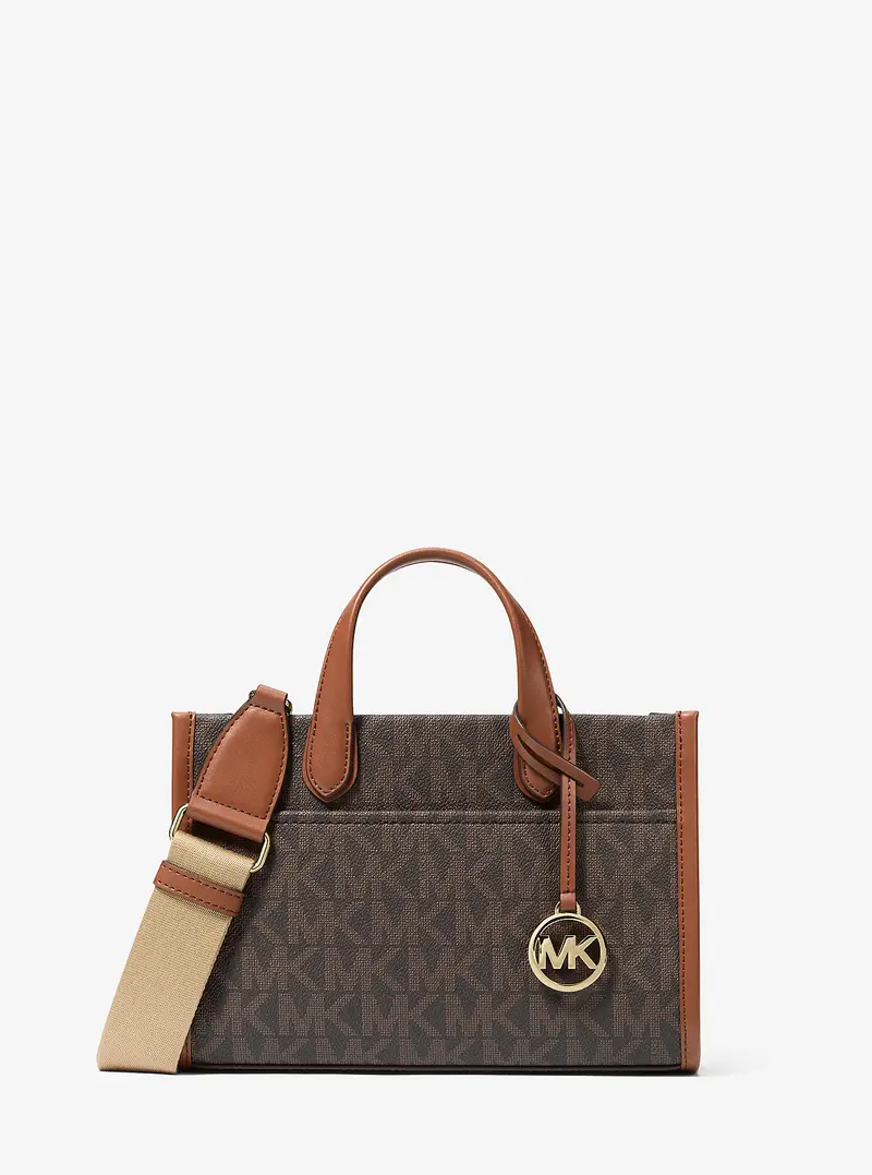 MK Borsa messenger Gigi piccola con stampa logo - Marrone - Michael Kors