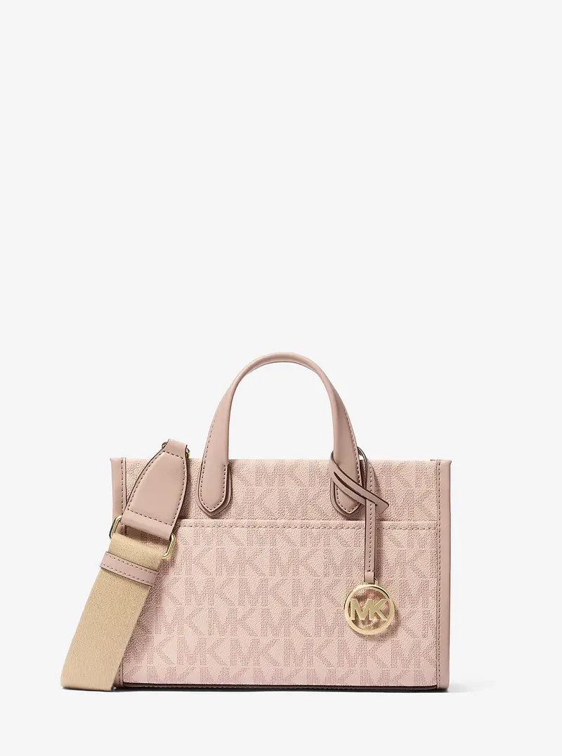MK Borsa messenger Gigi piccola con stampa logo - Rosa - Michael Kors miniatura 3