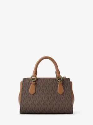 MK Borsa messenger Marilyn piccola con stampa logo - Marrone - Michael Kors miniatura 3