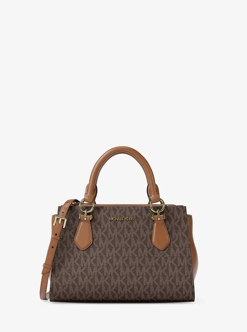 MK Borsa messenger Marilyn piccola con stampa logo - Marrone - Michael Kors