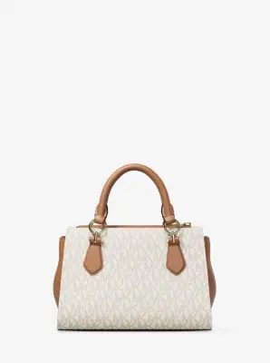 MK Borsa messenger Marilyn piccola con stampa logo - Naturale - Michael Kors miniatura 2
