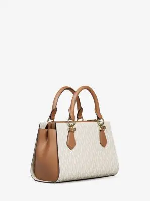 MK Borsa messenger Marilyn piccola con stampa logo - Naturale - Michael Kors miniatura 3