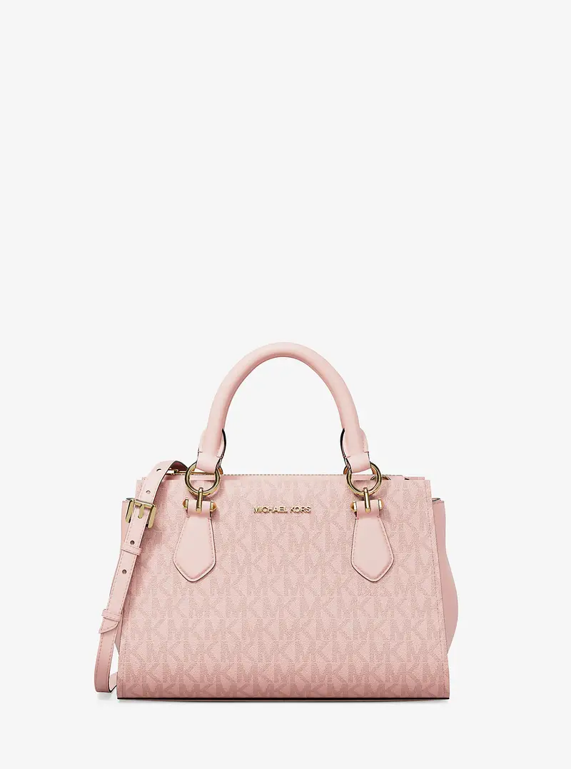 MK Borsa messenger Marilyn piccola con stampa logo - Rosa - Michael Kors