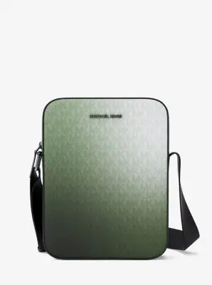 MK Borsa reporter Cooper piccola con stampa logo effetto sfumato - Verde - Michael Kors miniatura 2