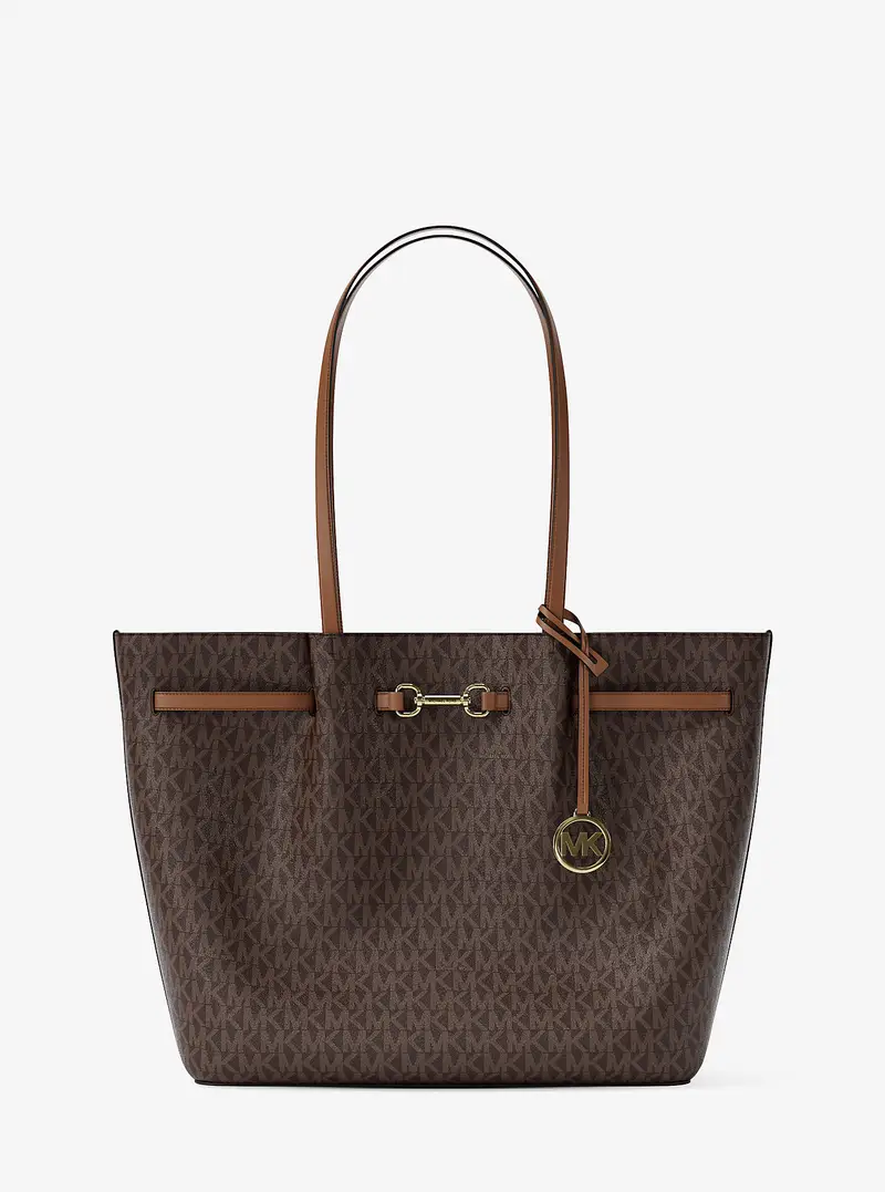 MK Borsa tote Carson grande con stampa logo - Marrone - Michael Kors