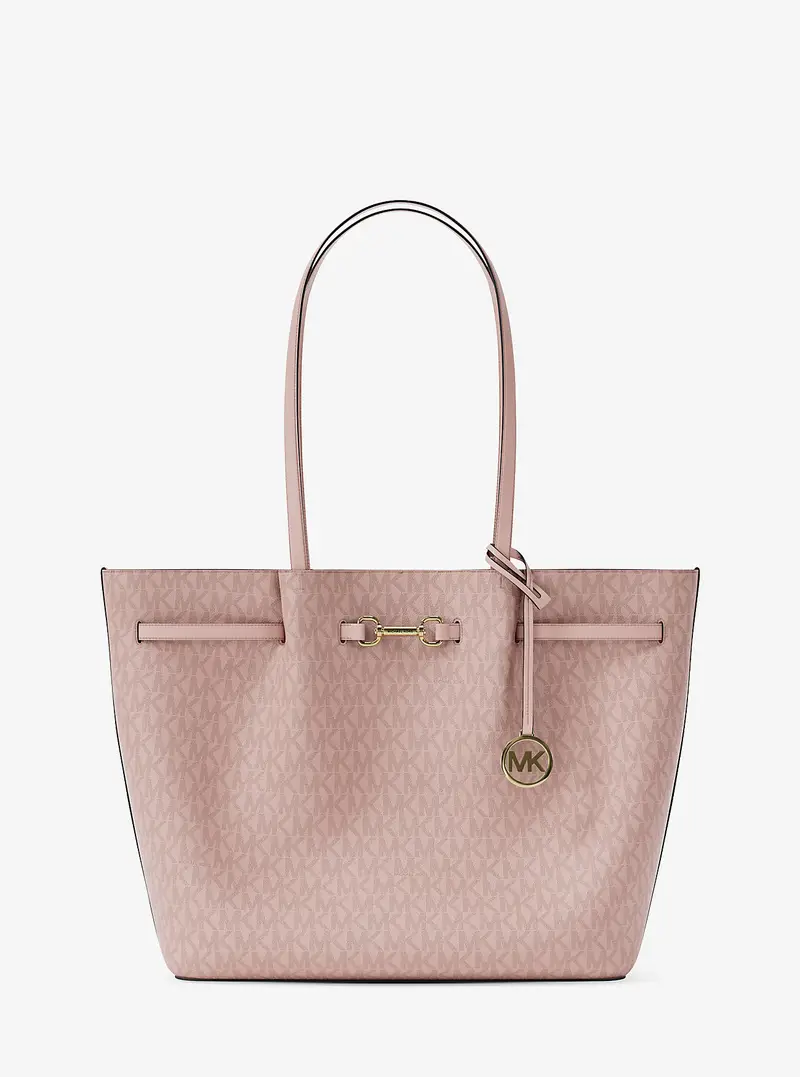 MK Borsa tote Carson grande con stampa logo - Rosa - Michael Kors