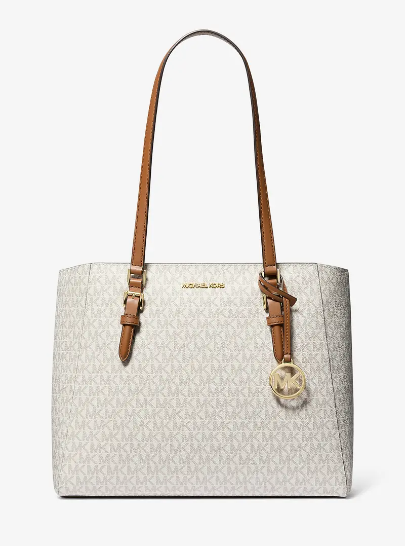 MK Borsa tote Charlotte grande 3 in 1 con logo - Naturale - Michael Kors
