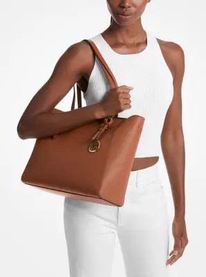 MK Borsa tote Charlotte grande 3 in 1 in pelle Saffiano - Marrone - Michael Kors miniatura 2