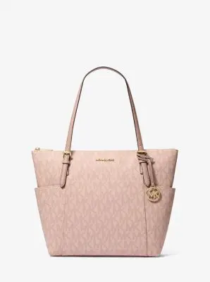 MK Borsa tote Charlotte media con zip superiore e stampa logo - Rosa - Michael Kors miniatura 2