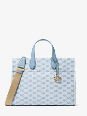 MK Borsa tote Gigi grande con logo jacquard - Blu - Michael Kors miniatura 2