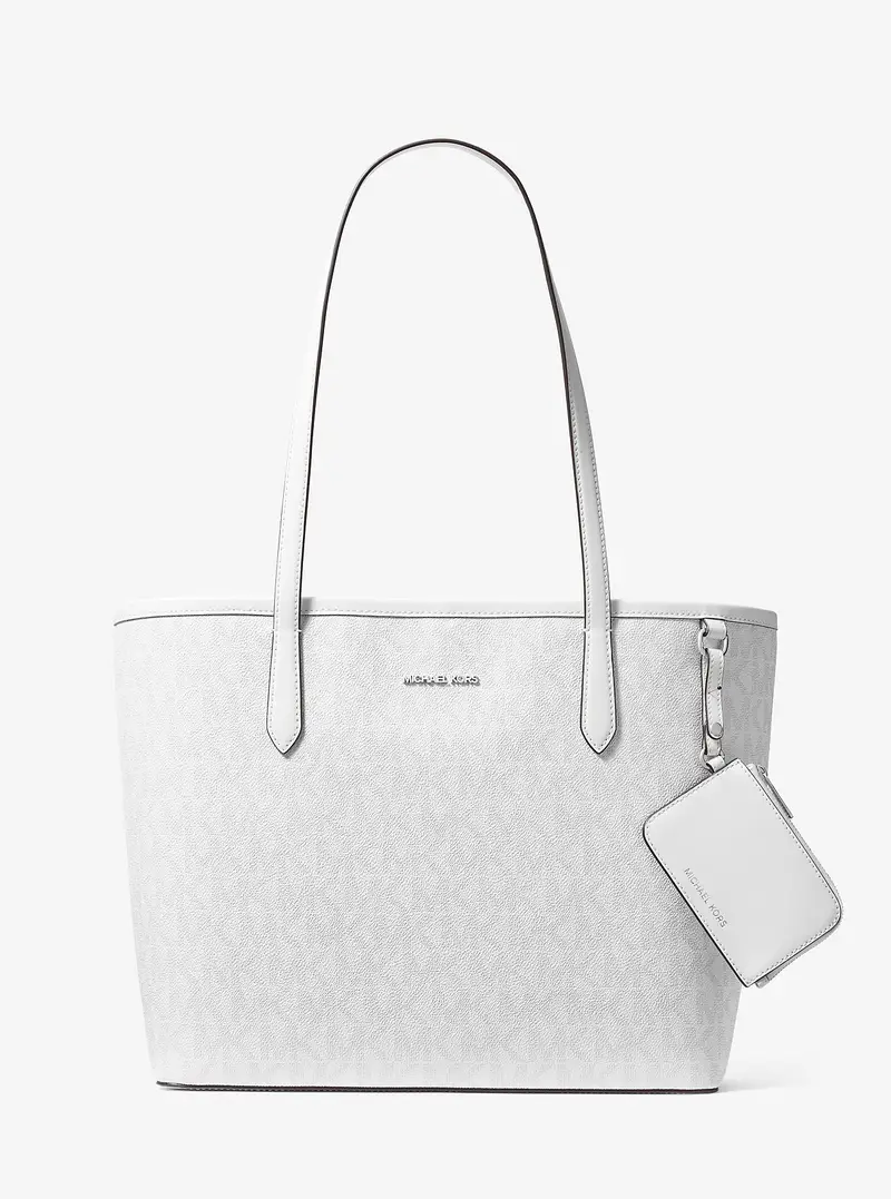 MK Borsa tote Jet Set grande con stampa logo - Grigio - Michael Kors