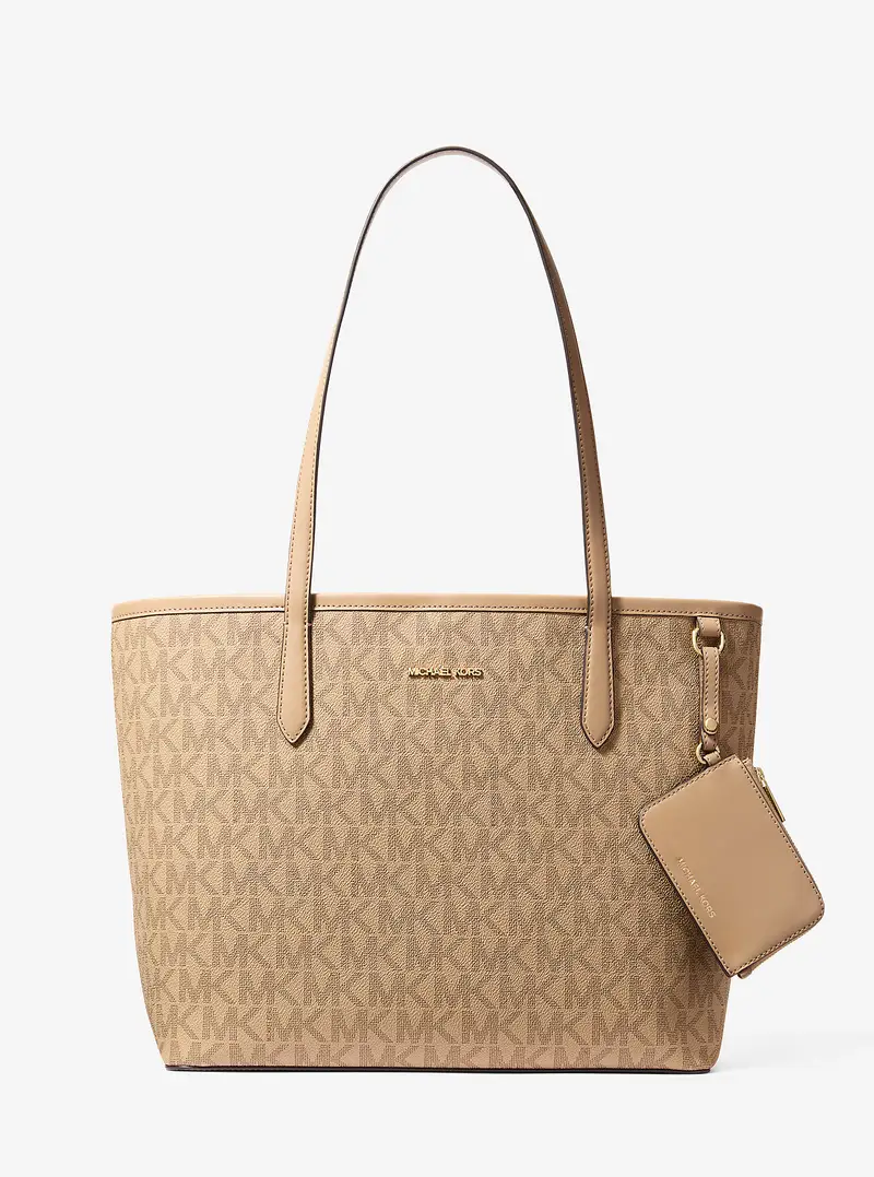 MK Borsa tote Jet Set grande con stampa logo - Marrone - Michael Kors
