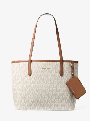 MK Borsa tote Jet Set grande con stampa logo - Naturale - Michael Kors miniatura 2