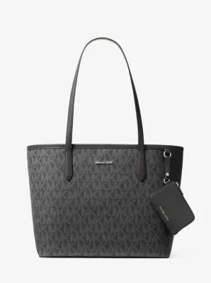 MK Borsa tote Jet Set grande con stampa logo - Nero - Michael Kors miniatura 2