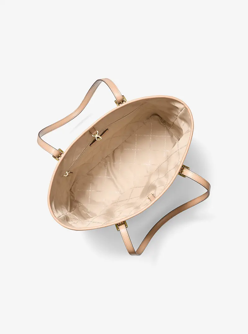 MK Borsa tote Jet Set media con logo jacquard - Naturale - Michael Kors miniatura 3