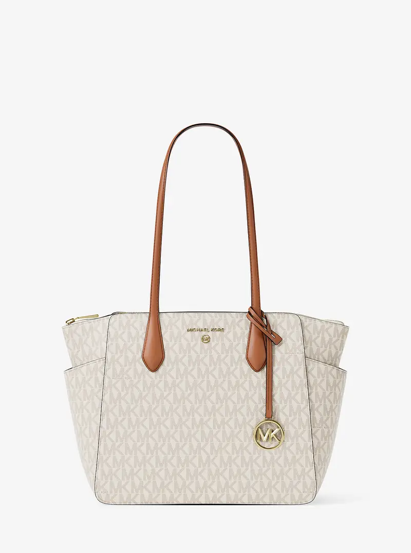 MK Borsa tote Marilyn media con logo - Naturale - Michael Kors