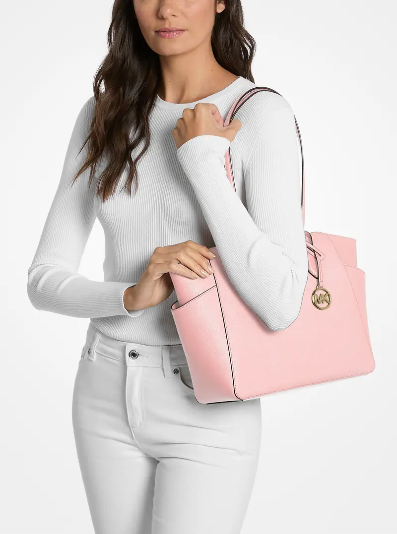 MK Borsa tote Marilyn media in pelle Saffiano - Rosa - Michael Kors miniatura 3