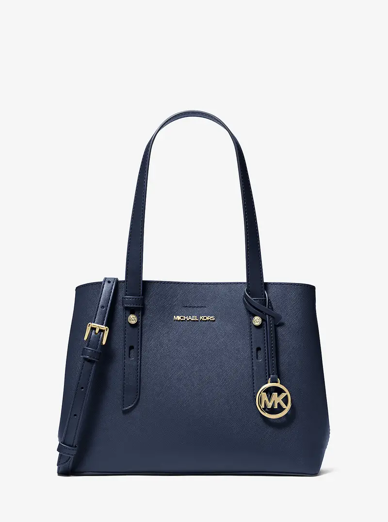 MK Borsa tote Mel piccola in pelle Saffiano - Blu - Michael Kors