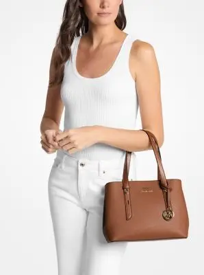 MK Borsa tote Mel piccola in pelle Saffiano - Marrone - Michael Kors miniatura 2