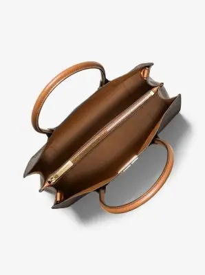 MK Borsa tote Mercer grande a fisarmonica con logo - Marrone - Michael Kors miniatura 2