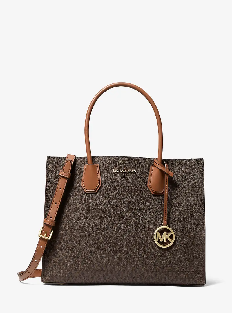 MK Borsa tote Mercer grande a fisarmonica con logo - Marrone - Michael Kors