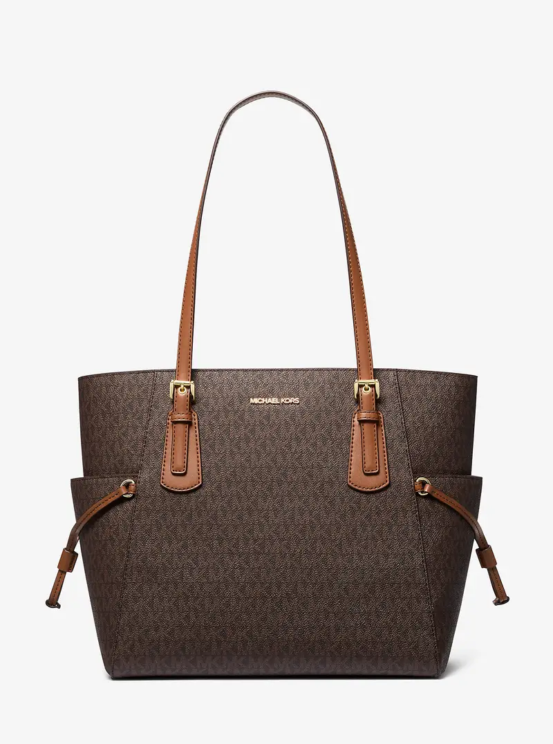 MK Borsa tote Voyager grande con stampa logo - Marrone - Michael Kors miniatura 3