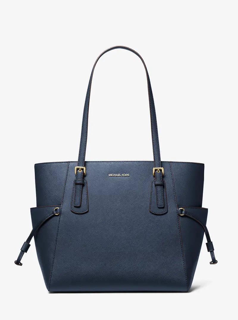 MK Borsa tote Voyager grande in pelle Saffiano - Blu - Michael Kors