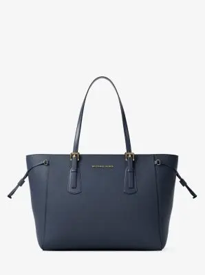 MK Borsa tote Voyager grande in pelle Saffiano - Blu - Michael Kors miniatura 3