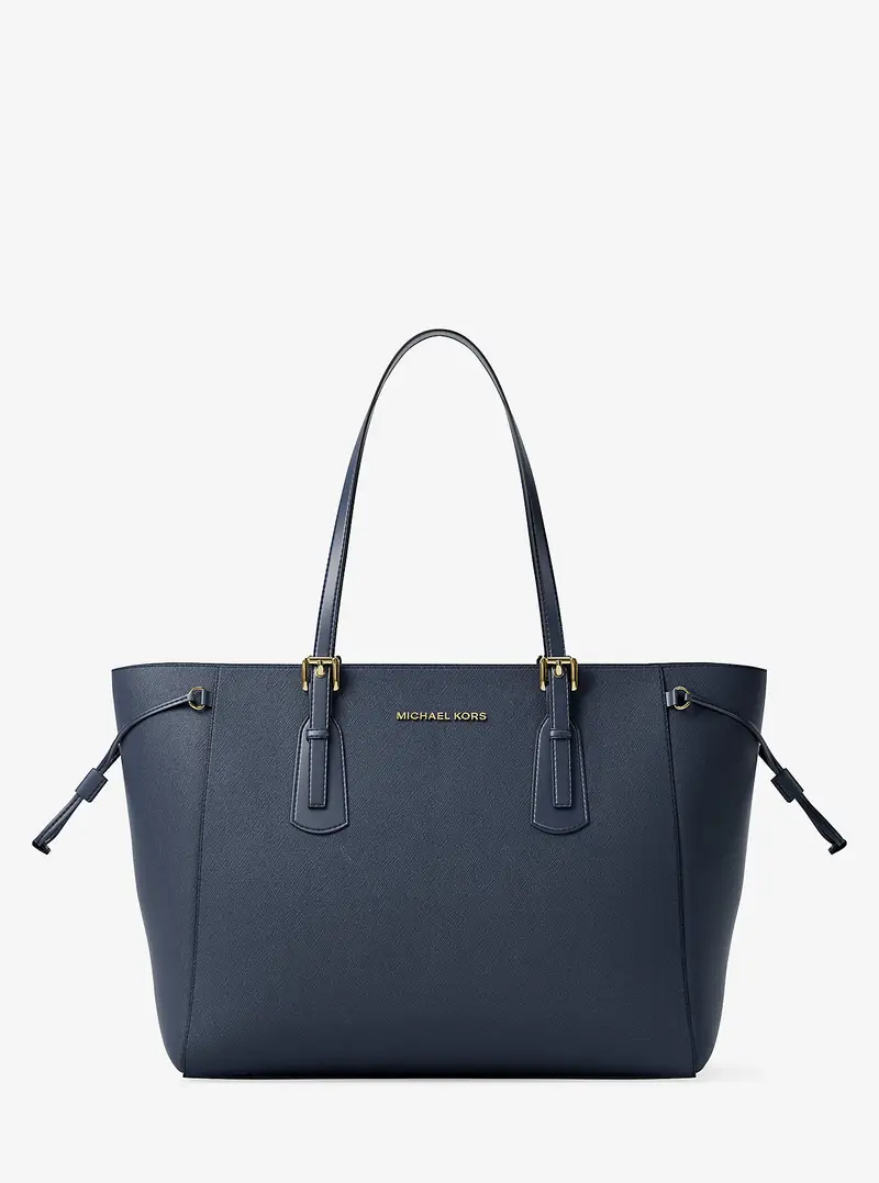 MK Borsa tote Voyager grande in pelle Saffiano - Blu - Michael Kors