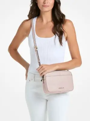 MK Camera bag a tracolla Jet Set in pelle martellata - Rosa - Michael Kors miniatura 2