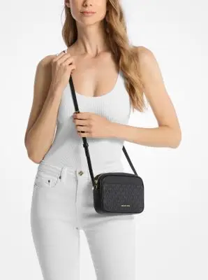 MK Camera bag a tracolla Jet Set piccola con logo - Nero - Michael Kors miniatura 3