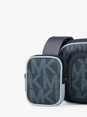 MK Camera bag Cooper piccola con stampa logo e pochette - Blu - Michael Kors miniatura 2