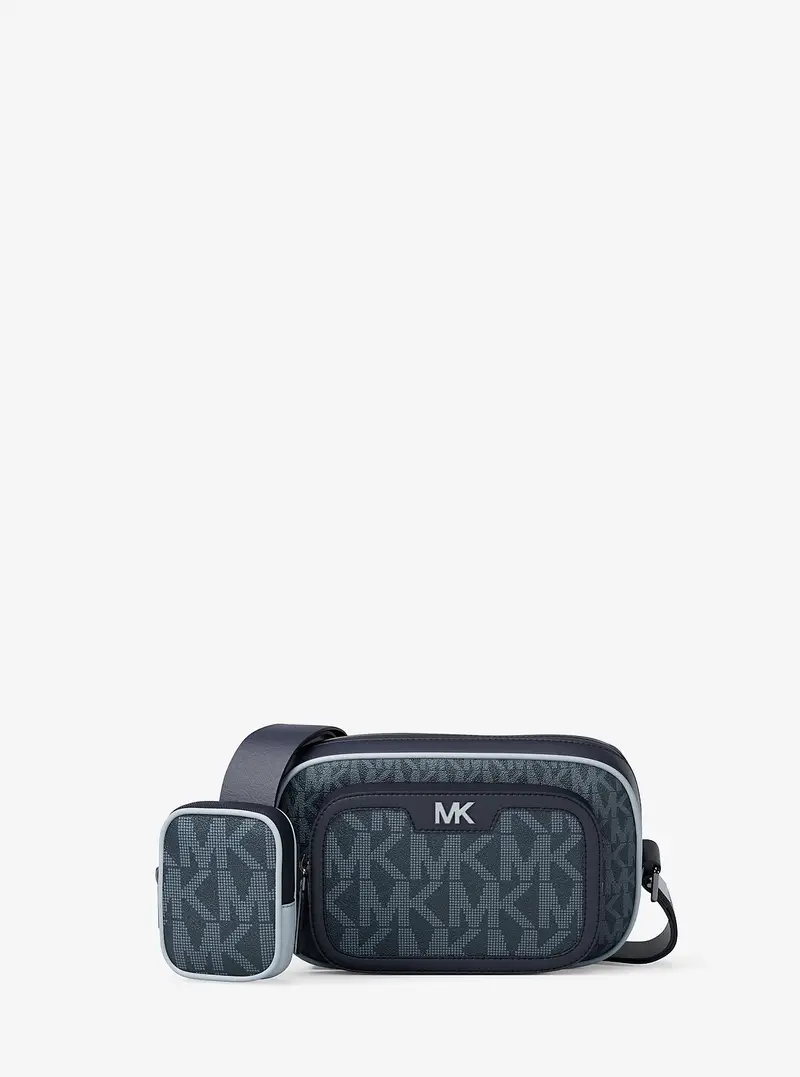 MK Camera bag Cooper piccola con stampa logo e pochette - Blu - Michael Kors