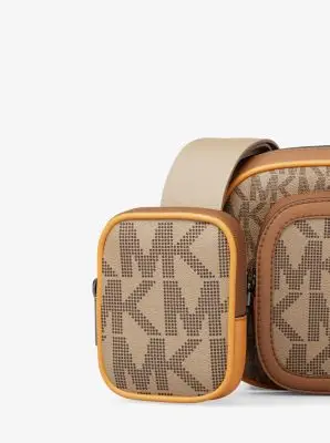 MK Camera bag Cooper piccola con stampa logo e pochette - Naturale - Michael Kors miniatura 3