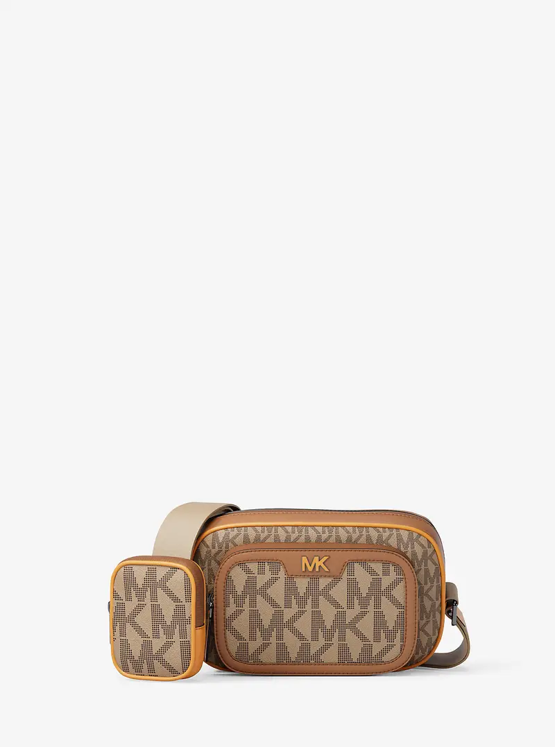 MK Camera bag Cooper piccola con stampa logo e pochette - Naturale - Michael Kors