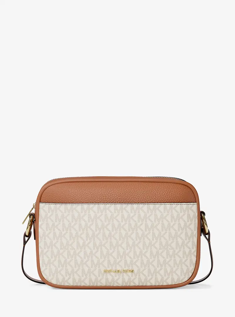 MK Camera bag Jet Set Travel grande con stampa logo - Naturale - Michael Kors