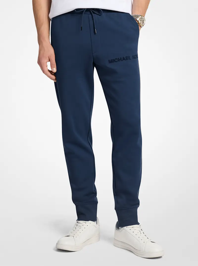 MK Joggers in misto cotone con logo - Blu - Michael Kors miniatura 2