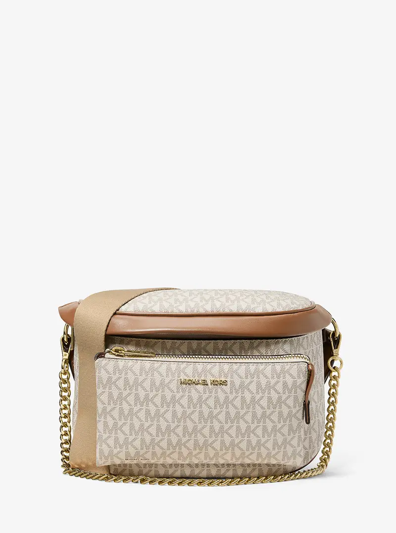 MK Monospalla Slater medio con stampa logo - Naturale - Michael Kors