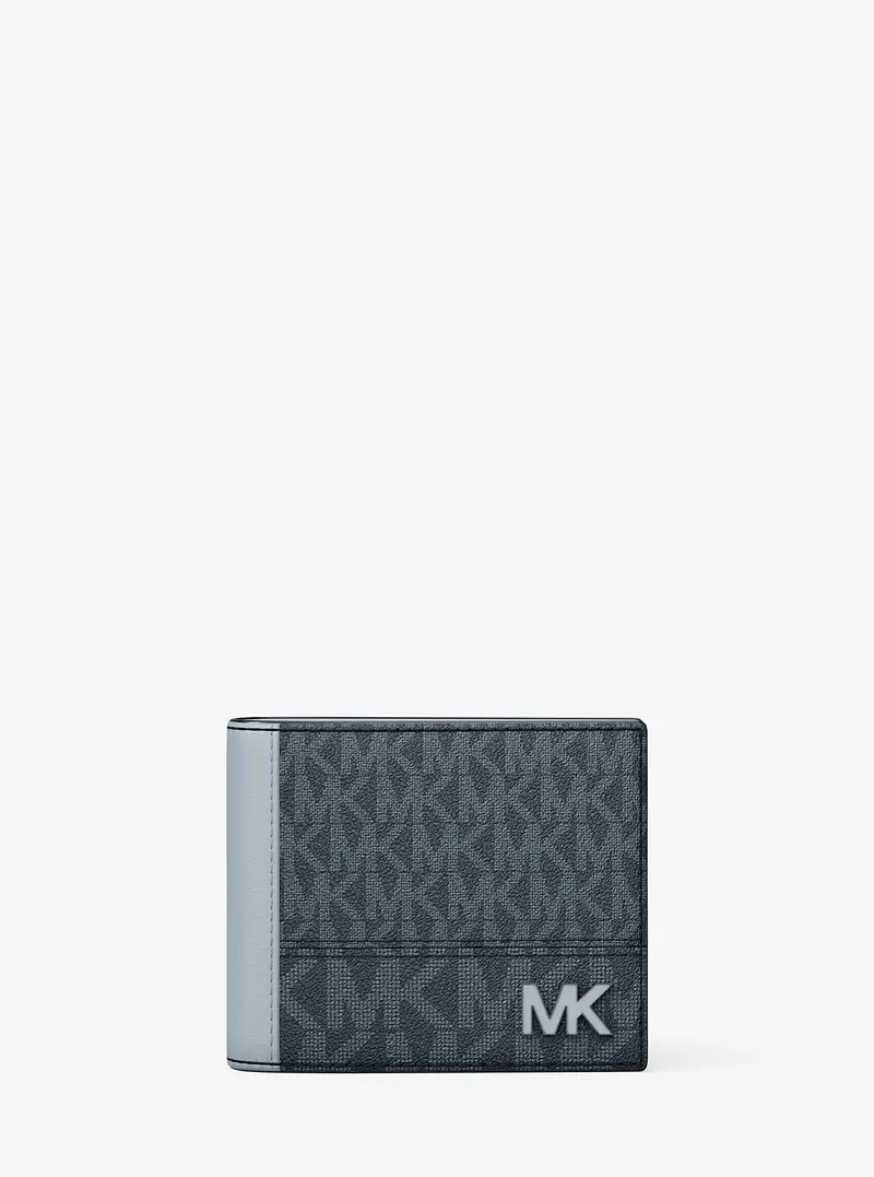 MK Portafoglio a libro con logo Cooper - Blu - Michael Kors miniatura 3