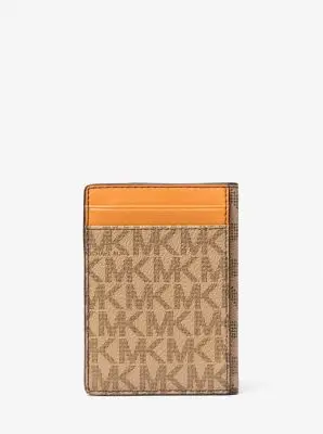MK Portafoglio a libro Cooper grande con stampa logo - Arancio - Michael Kors miniatura 2