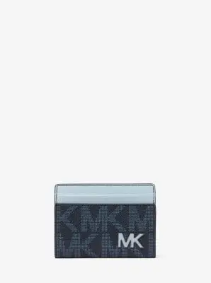 MK Portafoglio a libro Cooper grande con stampa logo - Blu - Michael Kors miniatura 2