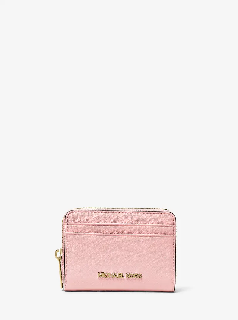 MK Portafoglio Jet Set Travel medio in pelle Saffiano - Rosa - Michael Kors