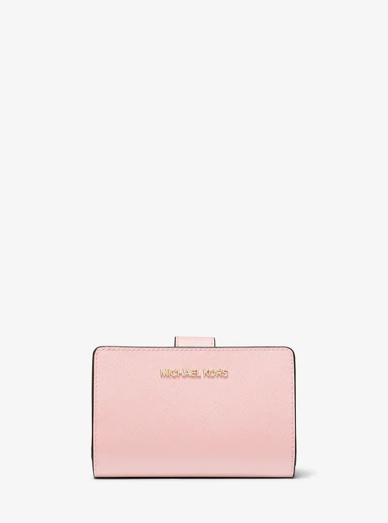 MK Portafoglio medio in pelle a grana incrociata - Rosa - Michael Kors
